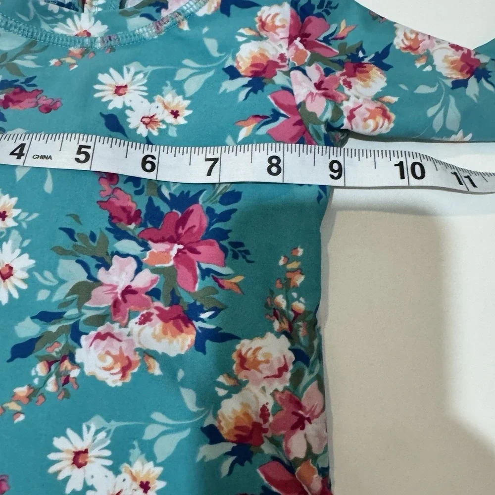 Ruffle Butts One‎ Piece Long Sleeve Swimsuit Rash Guard Floral 12-18 months